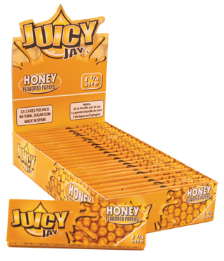 Juicy Jay's ochucené krátké papírky, Honey, 32ks v balení | box 24ks
